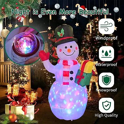 5ft Christmas Inflatables Snowman Outdoor Yard Rotating LED Blow Up Garden Decor • $59.96