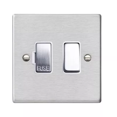 Hamilton Hartland 13a DP Switched Fused Spur Satin Stainless / White 74SPSS-W • £16.80