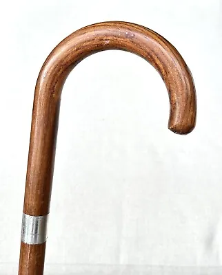 Vintage Antique Masonic Lodge Sterling Silver Mount Oak Wood Walking Stick Cane • $279.20