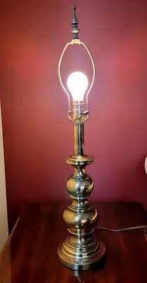 VINTAGE LEVITON Solid Antique Brass Table Lamp Beautiful • $45