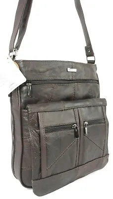 £16.99 • Buy New Mens Real Genuine Leather Cross Body Shoulder Messenger Travel Side Bag UK
