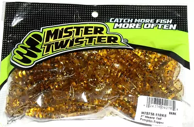 Mister Twister 3  Meeny Tail Grubs (Pumpkin Pepper-50 Pack) • $5.84