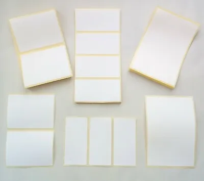 Plain White Sticky Self Adhesive Stickers Address Printer Labels. Multiple Sizes • £2.49