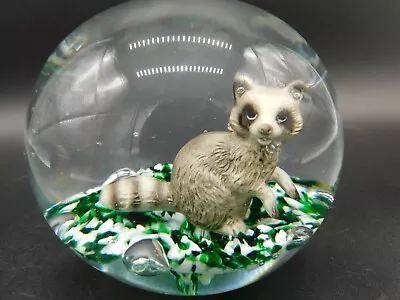 Vintage Gibson 1993 Sulfide/Sulphide Raccoon Paperweight • $175