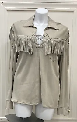Deerskin Leather Jacket/shirt W Fringe  Pull Over Lace Up Front Custom Made • $150