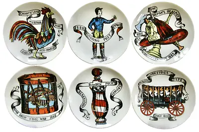 Fornasetti-Style Americana Coasters - Set Of 6 - Excellent Condition • $150