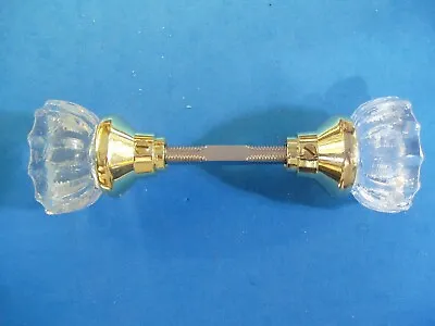 Glass Door Knobs With Brass Finish Base Vintage Style • $19.89