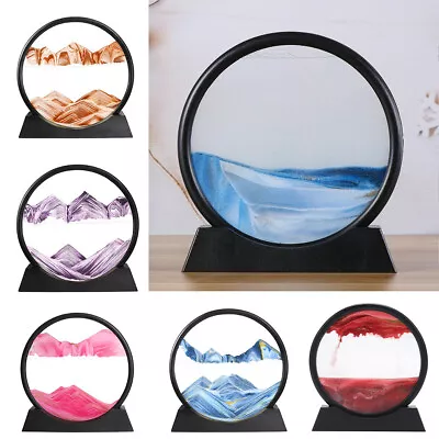 3D Moving Sand Art Picture Glass Deep Sea Sandscape In Motion Display Flowing UK • £7.95