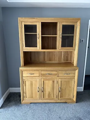 Oak Furnitureland Bevel Natural Solid Oak Large Welsh Dresser RRP £1148.00 • £550