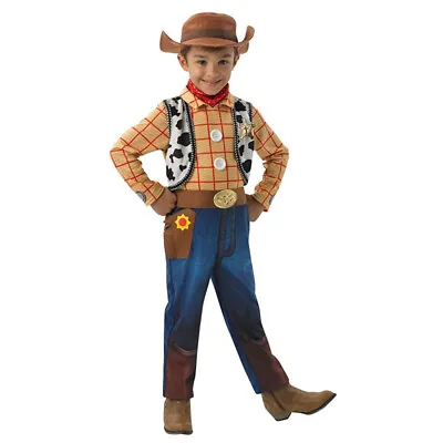 Kids Boys Toy Story Woody Cosplay Costume Cowboy Halloween Fancy Dress Up Outfit • £11.79