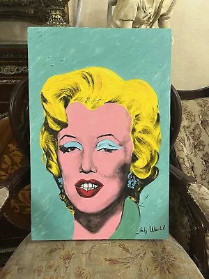 ANDY WARHOL - Amazing Oil Canvas - Marylin Monroe - Signed - With Labels - A1 • $299