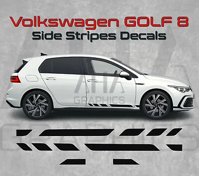 Volkswagen GOLF 8 R Line Side Stripes Decals VW MK8 GTI Side Graphics • $118