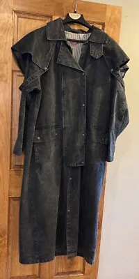 Australian Outback Collection Western Duster Black Canvas Cowboy Trench Coat XL • $75