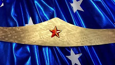 Wonder Woman Headband Fancy Dress Leatherette Tiara Superhero NEW Gold • £7.99