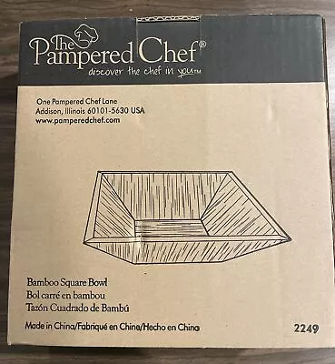 Pampered Chef #2249 Bamboo Square Bowl Fruit/Serving 9 1/4  Diameter • $19.99