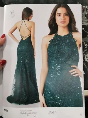 Tiffanys Mia Size 6 Green Evening Dress Fishtail Gown Tulle Sequin BNWT • £99.99