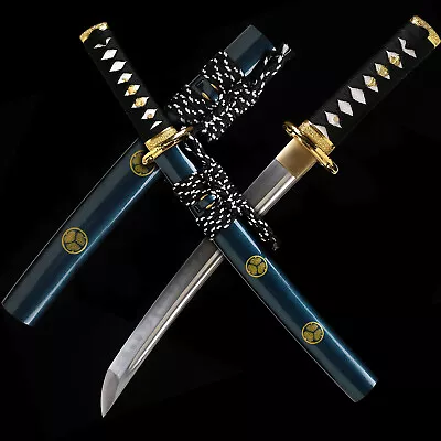 Musashi Katana Clay Tempered T10 Steel Full Tang Samurai Short Sword 20'' Tanto • $99.99