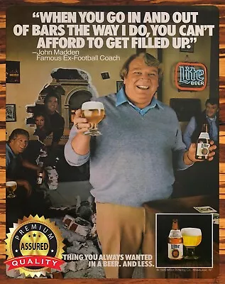 John Madden - Miller Lite - Rare - Metal Sign 11 X 14 • $27.99