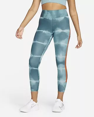 New Nike Dri-Fit One Luxe Mid Rise Printed Training Tights DM7619-058 Wmns Sz M • $39.99