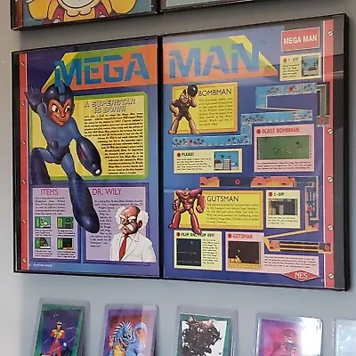 FRAMED Retro 1991 Mega Man Full 2 Page Ad 8*11 NES Video Game Wall Art • $44