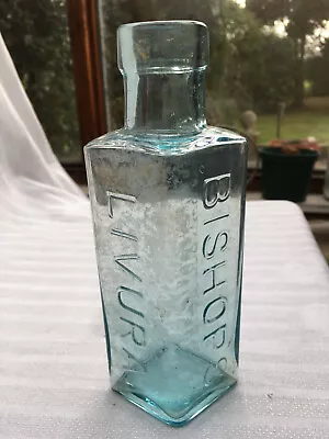 £22.95 • Buy Bishop's Livura Diamond Shaped Medicine Chemist Bottle C1890-1920