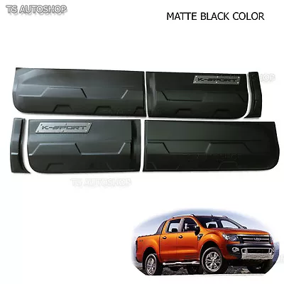 Matte Black Side Body Door Cladding Off-Road For Ford Ranger 4dr T6 Px 2012 2015 • $598.66