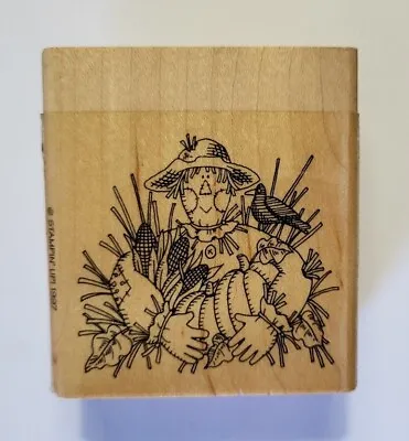 Stampin' Up! Scarecrow 1997 Rubber Stamp Wood Mount  • $3