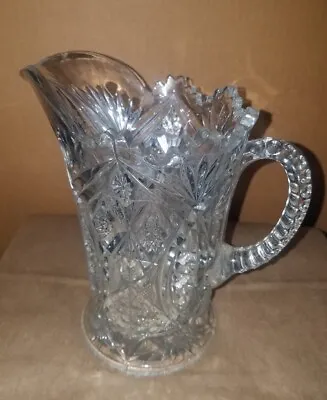 Vintage Decorative Cut Glass Water Pitcher 9  • $9.99