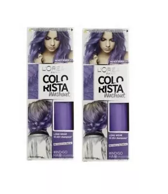 2x L'Oreal Colorista Washout Semi-Permanent  INDIGO Hair Dye 80ml • £6.99