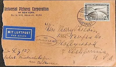 Germany Zeppelin 1928 Hollywood Mary Philbin  Cover • $250