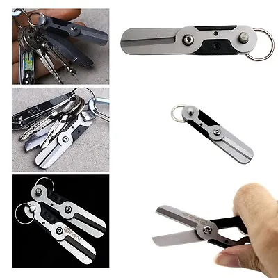 Mini Pocket Stainless Steel Scissors With Key Ring High-Quality Tool Unique Gift • $2.99