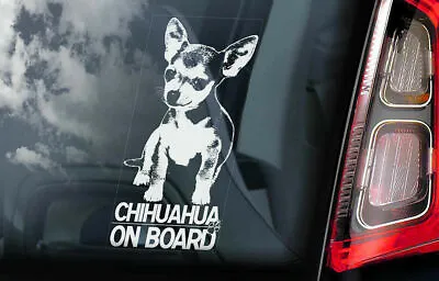 £3.99 • Buy Chihuahua Car Sticker - Dog On Board Window Bumper Sign Decal Gift Pet V1