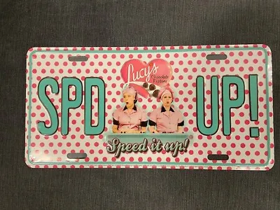 I Love Lucy Metal License Plate Chocolate Factory Lucille Ball Ethel Spd Up • $11.99