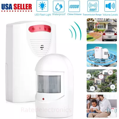 Wireless PIR Motion Sensor System Driveway Garage Security Alarm Alert Indoor US • $17.15