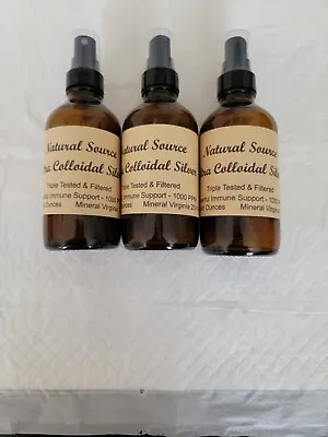 3 Bottles Colloidal Silver 1000 PPM - 4oz Spray Bottle • $29.30