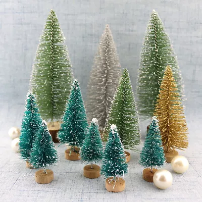 5X Christmas Snow Xmas Miniature Tree Mini Pine Tree Holiday Party Decoration • $4.75
