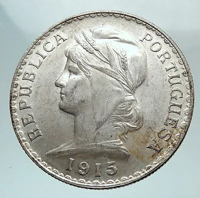 $218.80 • Buy 1915 PORTUGAL With Liberty Antique BIG Genuine Silver PORTUGUESE Coin I80175