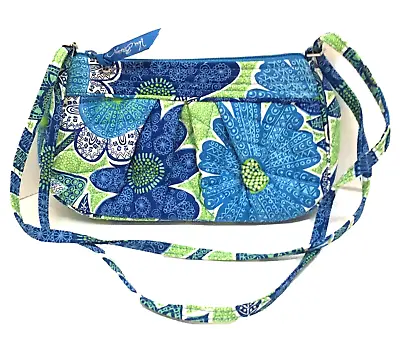Vera Bradley Frannie Doodle Daisy Small Crossbody Or Shoulder Bag Blue Green • $18.99