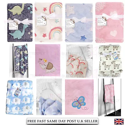 £8.95 • Buy Baby Newborn Soft Fleece Blanket Pram Crib Moses Basket Girl Boy Unisex 0+ Month