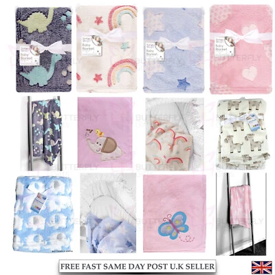 £8.95 • Buy Baby Newborn Soft Fleece Blanket Pram Crib Moses Basket Girl Boy Unisex 0+ Month