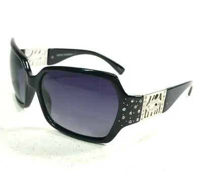 $18.99 • Buy Steve Madden Sunglasses Polished Black Butterfly Round Polarized Purple Lenses