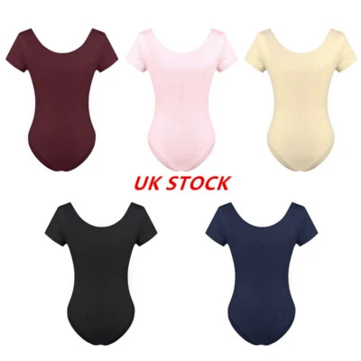 £12.99 • Buy UK Women's Short Sleeve Bodysuit Gymnastics Ballet Leotard Unitards Dancewear
