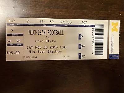 Michigan Vs Ohio State 11-30-13 (Ohio State W 42-41) Michigan 2 Point Failure • $17.99