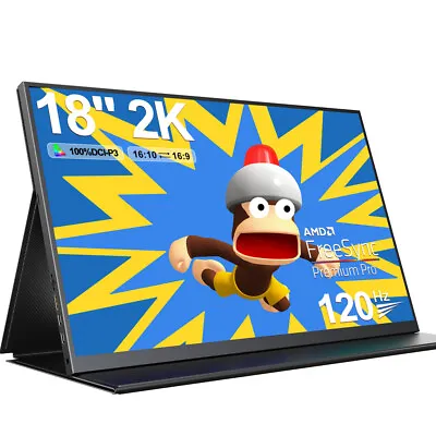 UPERFECT 18 Inch 2K Portable Monitor 120Hz Gaming Monitor 16:10 PC Screen • $365.49