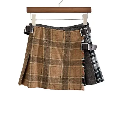 O’Neil Of Dublin Multi Combination Wool Pleated Tartan Kilt Mini Skirt Vintage • $200