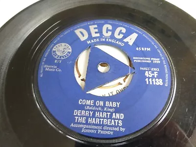 Derry Hart & The Hartbeats Come On Baby Decca 7  45f11138 Tri Centre 1959 Ex • £20