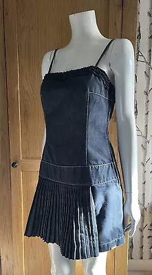 Killah Miss Sixty Denim Frill Mini Dress Size L Large UK 12 Y2K Made In Italy • £75