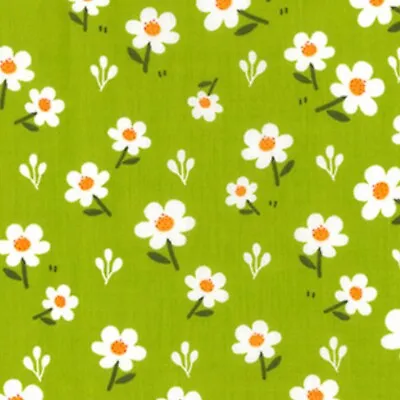 Polycotton Fabric Quality Craft Material Metre Fat Quarter Floral Lime Green • £2.70