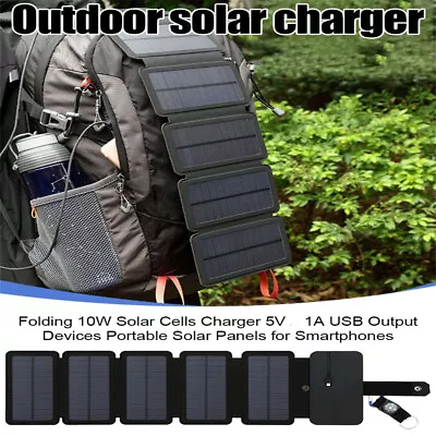 $30.90 • Buy Portable Solar Panel Power Bank Phone Charger Waterproof Outdoor Camping