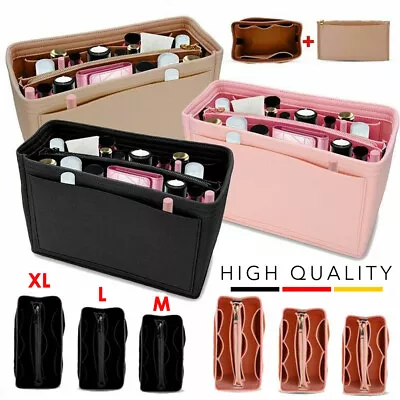 Multi Pocket Felt Bag Organizer Insert Purse Organizer For Neverfull Tote 3 Size • $13.49